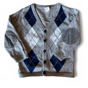 H&M Argyle Cardigan Button-Down Size 1 1/2 to 2 -